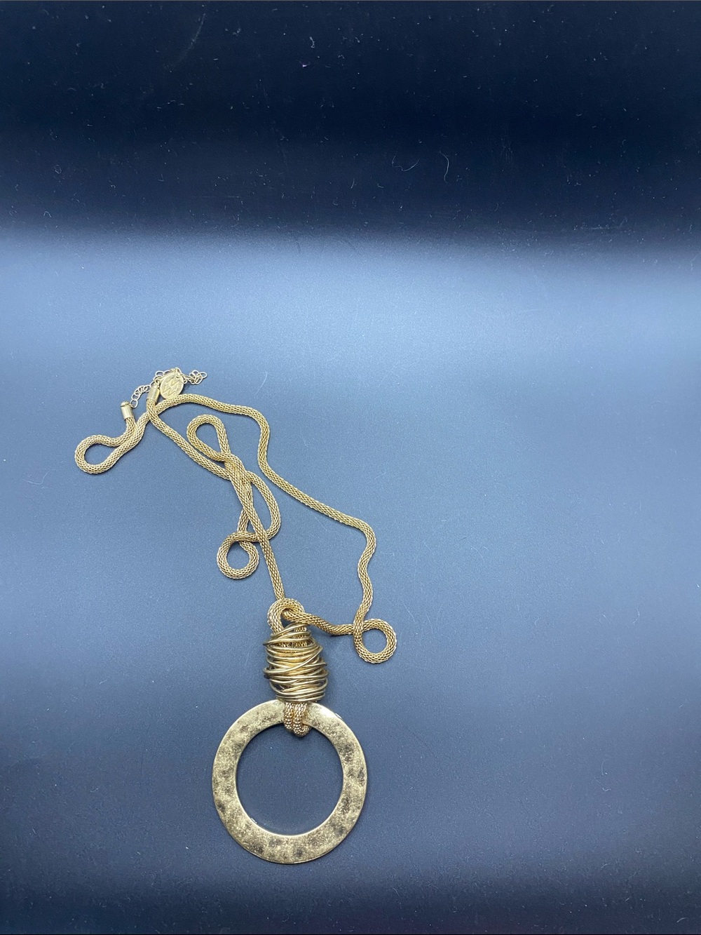 MarlaWynne Gold-Tone Wrapped Ring Pendant Necklace